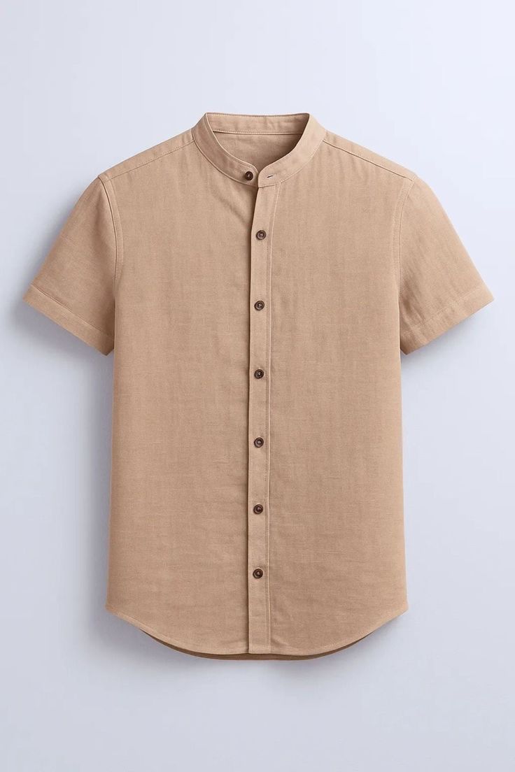 Beige Short Sleeve Shirt — 2
