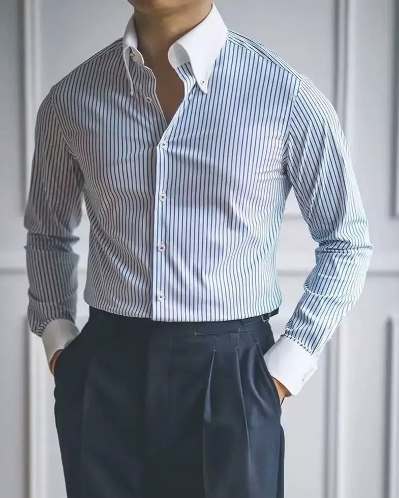 Blue Striped Formal Shirt