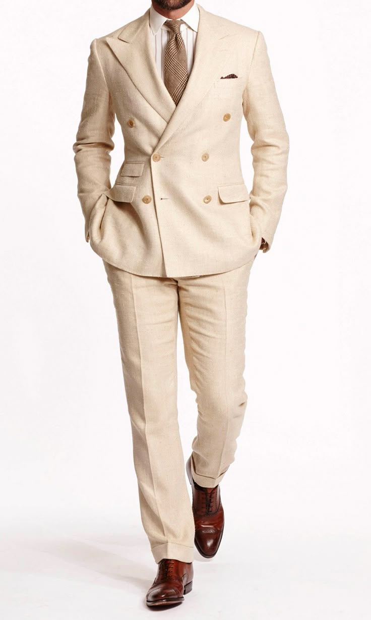 Classic Beige Linen Suit — 1