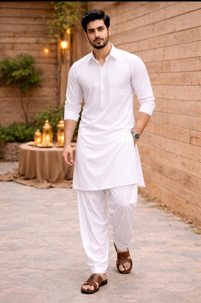 Embroidered Pathani Suit
