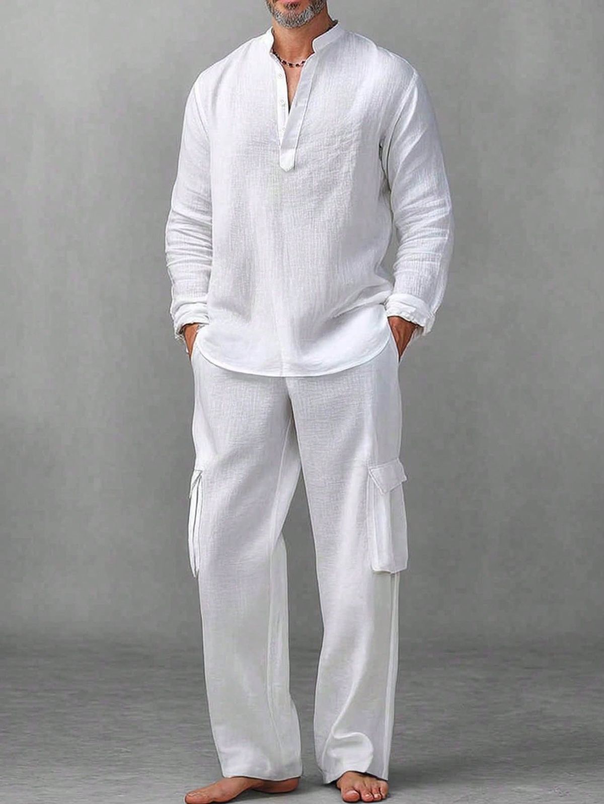 Linen Blend Short Kurta — 1