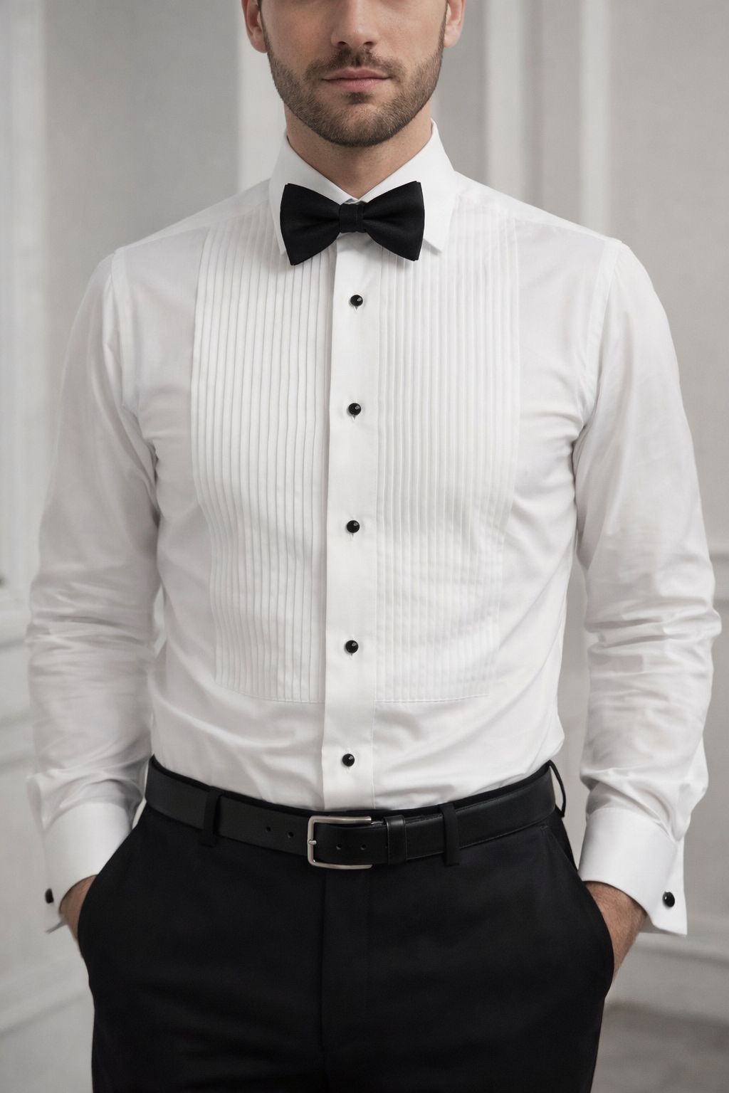 Pleated Front Dress Shirt — 1