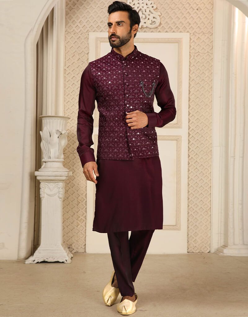 Prestige Maroon Bundi Jacket