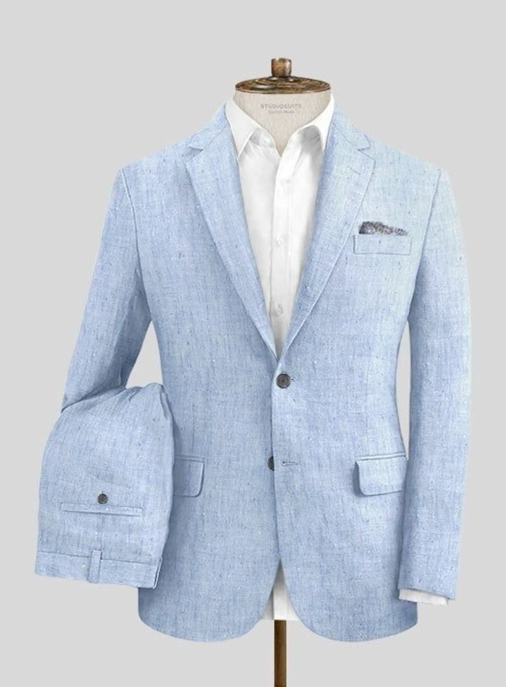 Signature Sky Blue Linen Suit