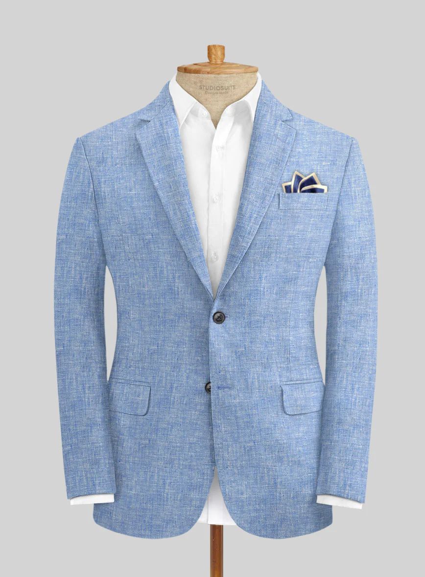 Signature Sky Blue Linen Suit — 1