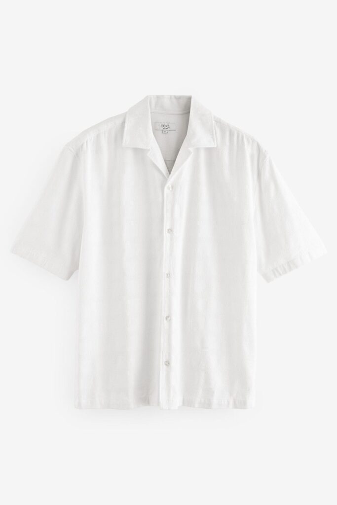 White Cuban Collar Shirt
