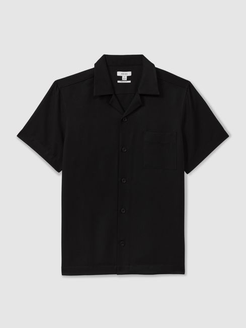 Black Cuban Collar Shirt